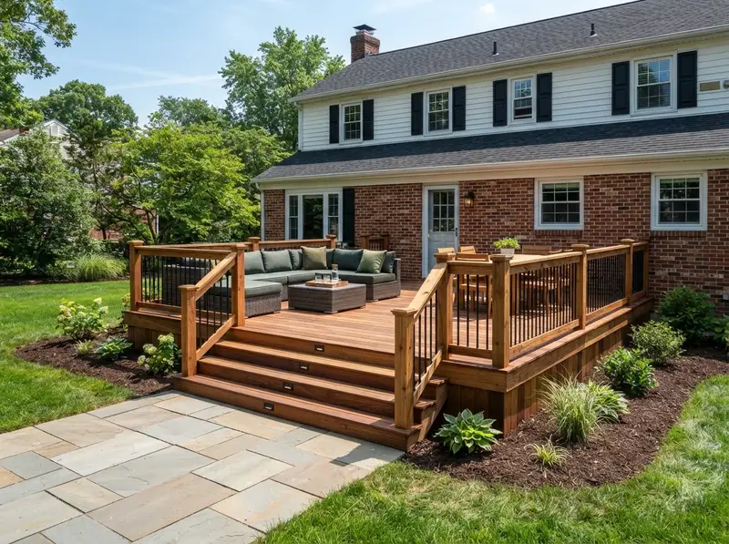 Custom wood deck installation in West Deptford Custom wood deck installation in West Deptford