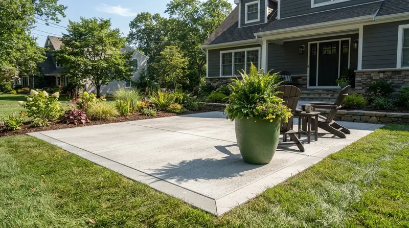 Custom concrete patio and landscaping work Custom concrete patio and landscaping work