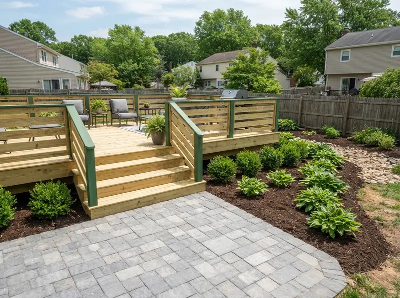 Custom deck and patio in West Deptford